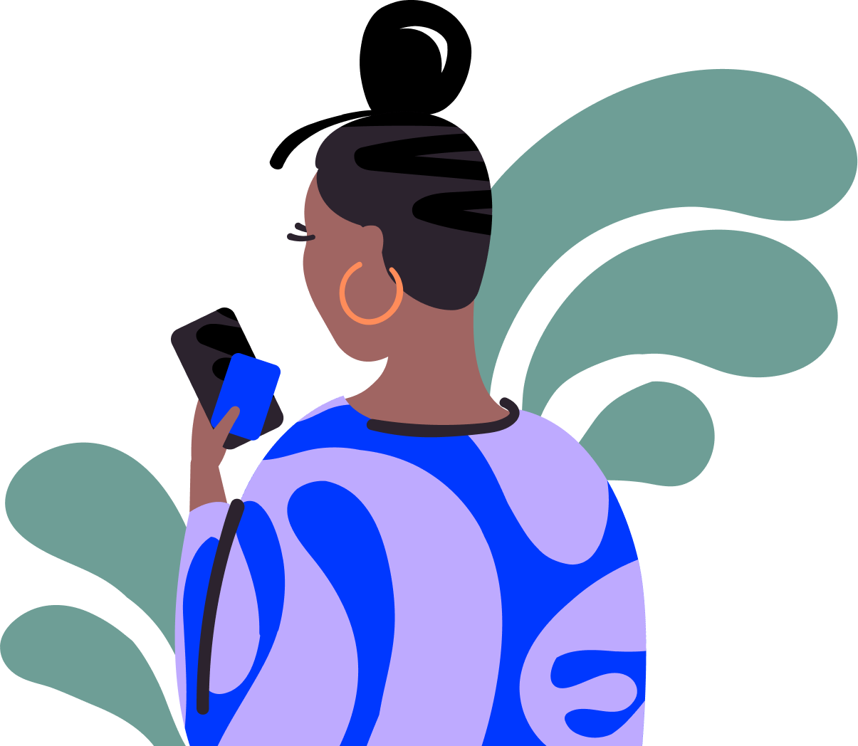 Woman using Nuri Bitcoin Wallet